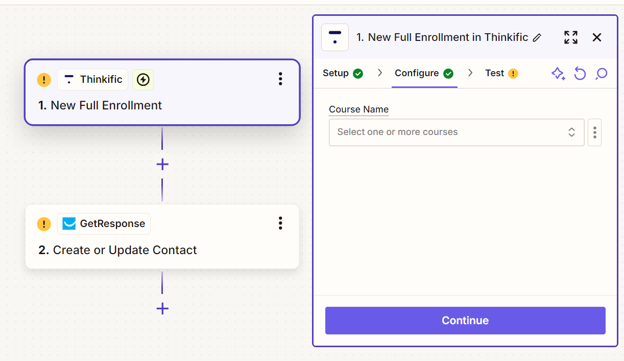 Thinkific's zapier integration